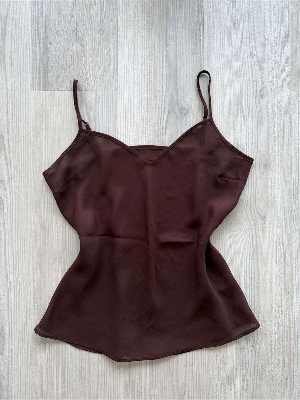 Women's Brown Sheer Slip Tank Top